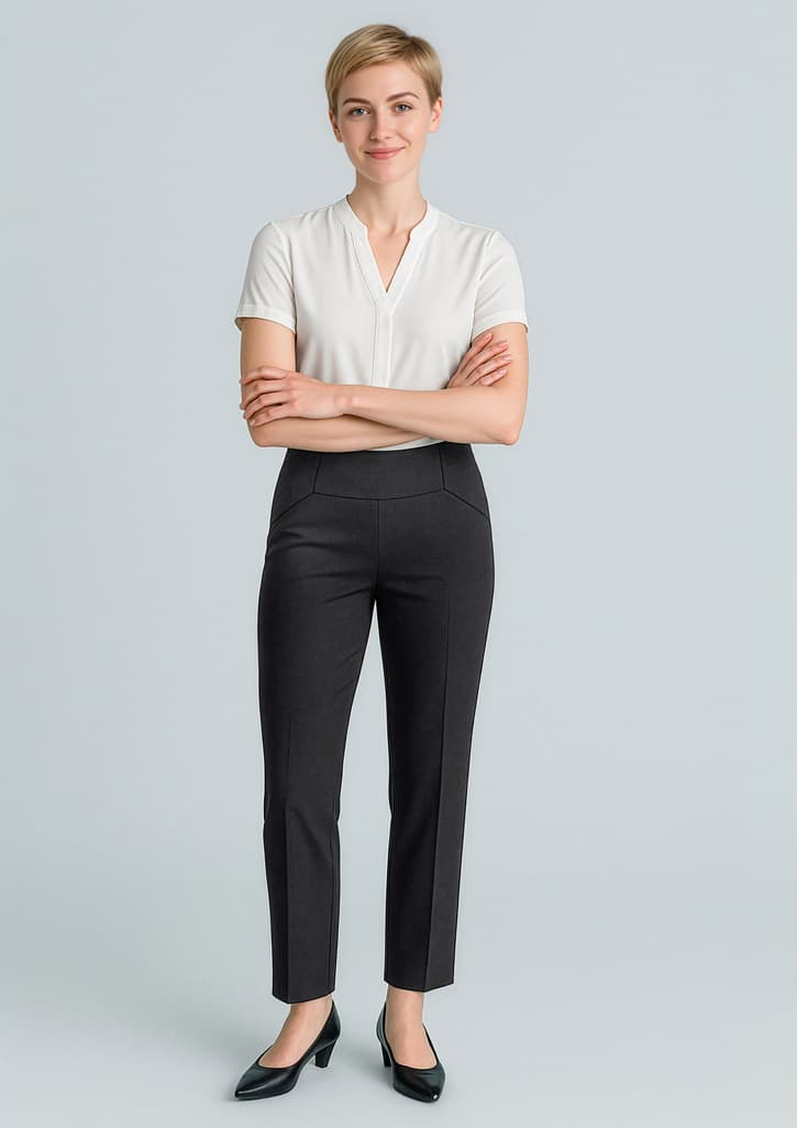 Cool Stretch Womens Bandless Slim Leg Pant — Black