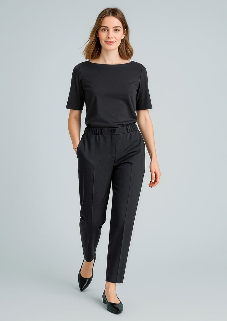 Cool Stretch Womens Ultra Comfort Waist Pant — Black