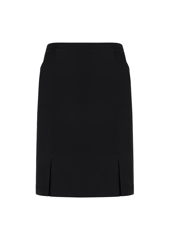 Siena Womens Front Pleat Detail Straight Skirt — Black