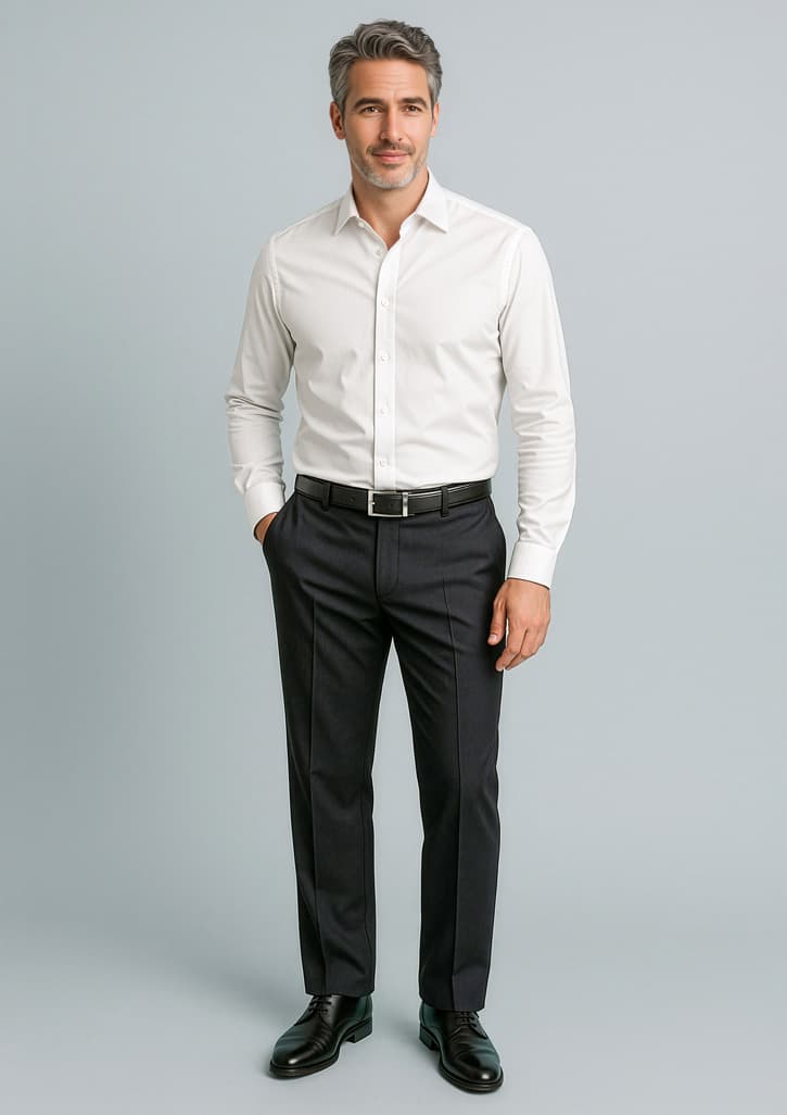 Cool Stretch Mens Adjustable Waist Pant (Stout) — Black