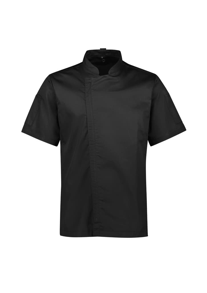 Alfresco Mens Short Sleeve Chef Jacket — Black