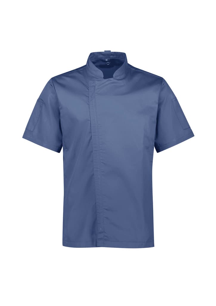 Alfresco Mens Short Sleeve Chef Jacket — Grey Smoke