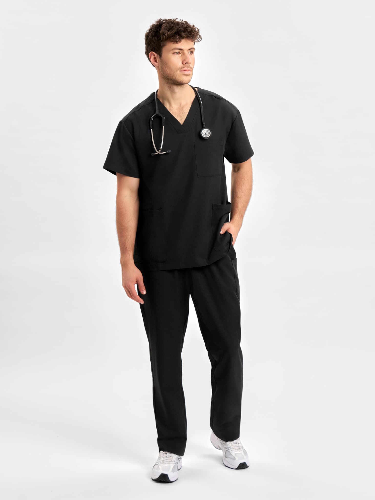 Pulse Unisex Straight Leg Scrub Pant — Black