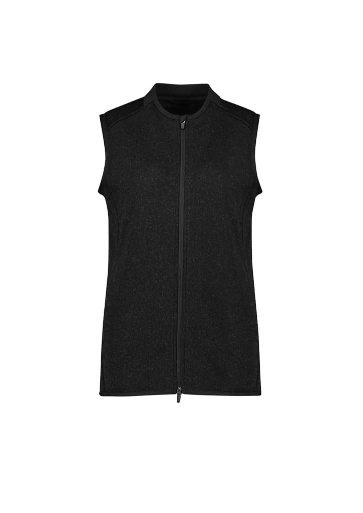 Nova Womens Zip Front Vest — Black Marle