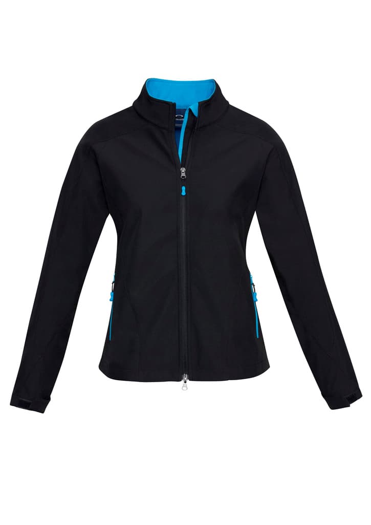Geneva Womens Jacket — Black/Cyan