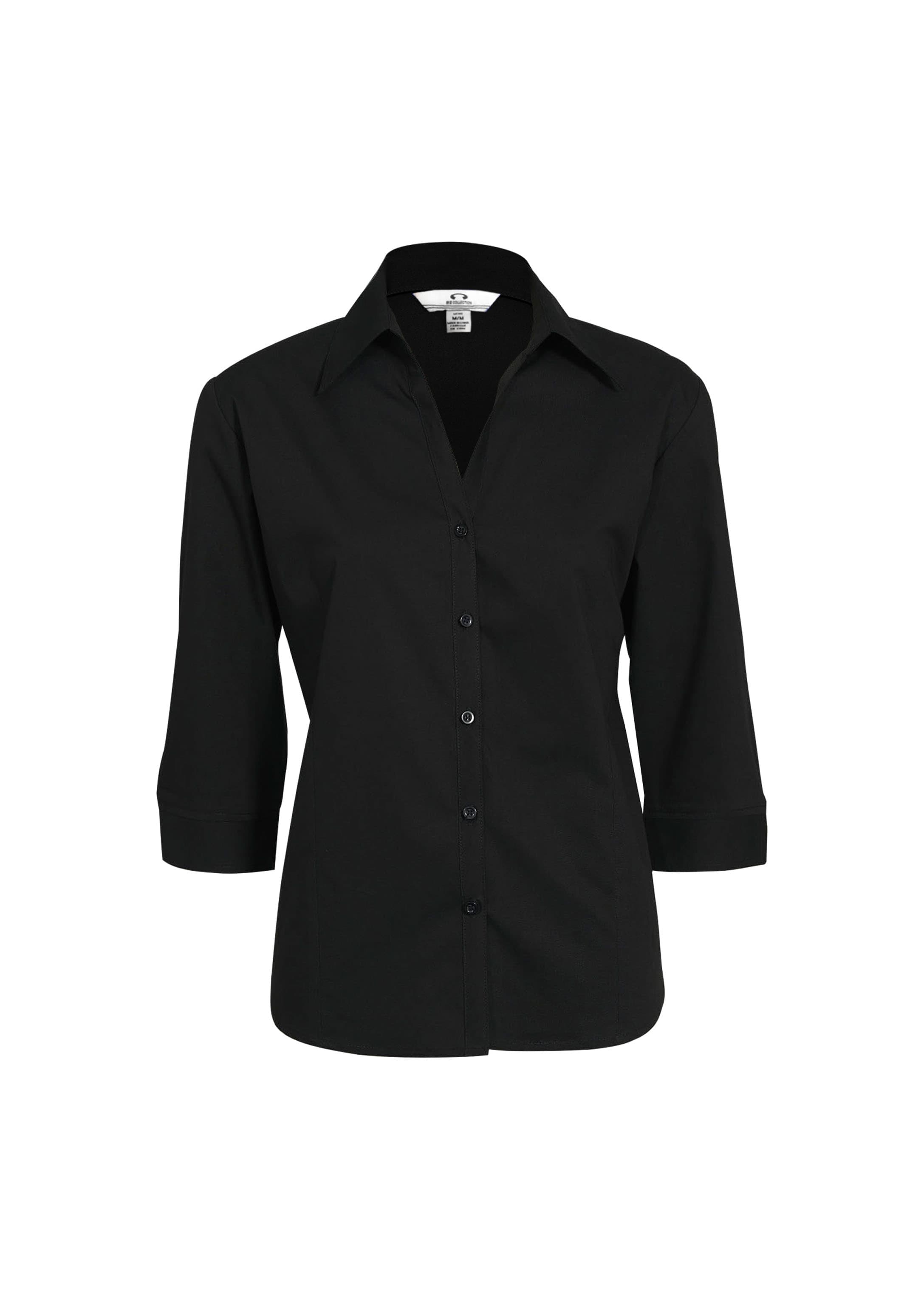 Metro Womens 3/4 Sleeve Shirt — Black