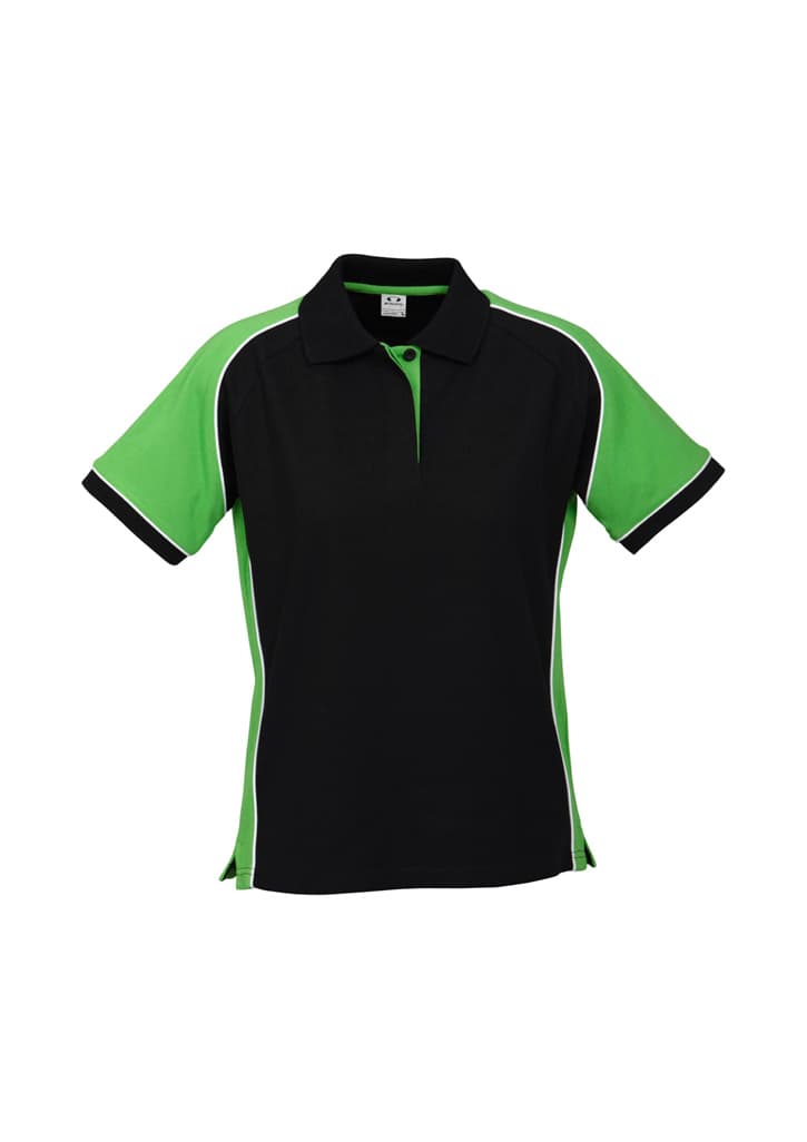 Nitro Womens Short Sleeve Polo — Black/Green/White