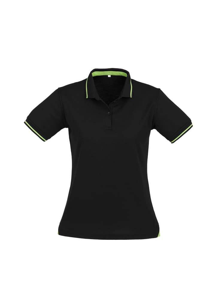 Jet Womens Short Sleeve Polo — Black/Bright Green