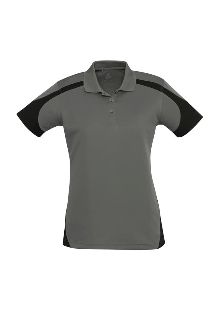 Talon Womens Short Sleeve Polo — Ash/Black