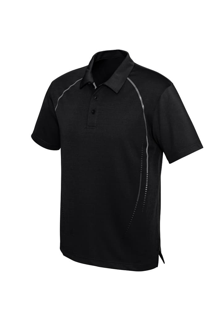 Cyber Mens Short Sleeve Polo — Black/Silver