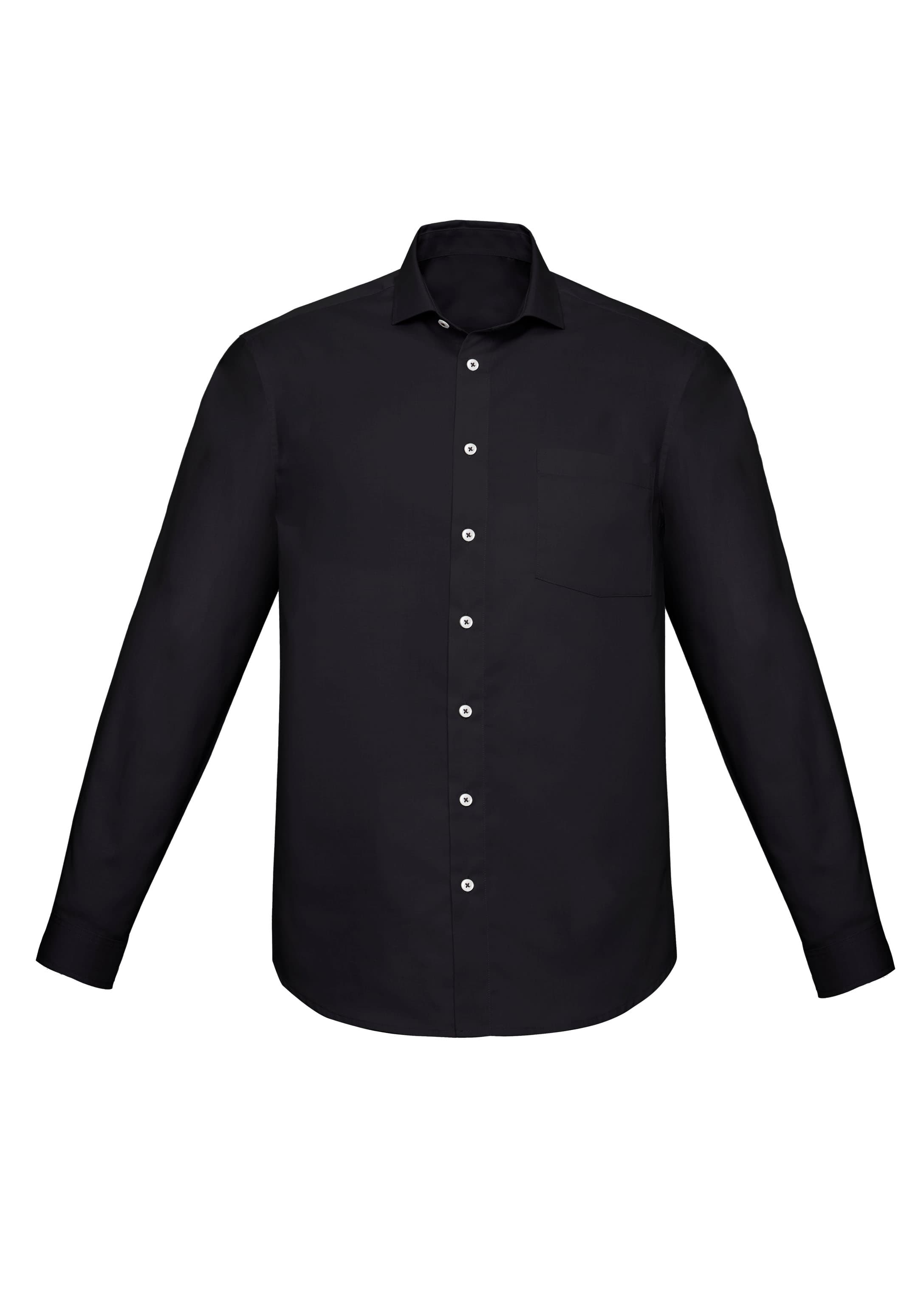 Charlie Mens Classic Fit Long Sleeve Shirt — Black