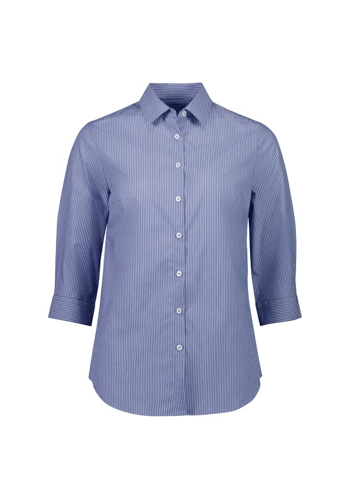 Conran Womens 3/4 Sleeve Shirt — French Blue/White