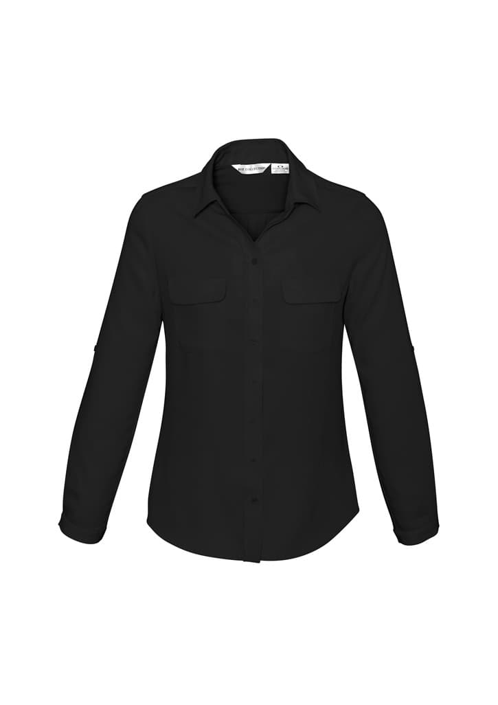 Madison Womens Long Sleeve Shirt — Black