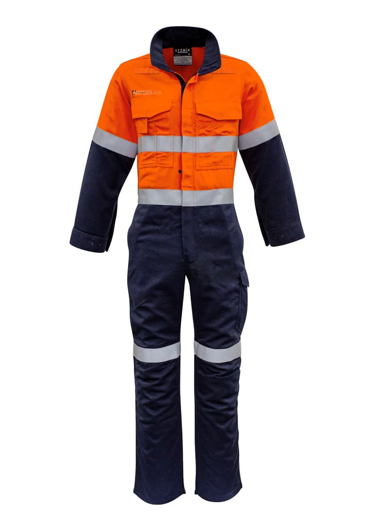 Mens Orange Flame Overall - Hoop Taped — Orange/Navy