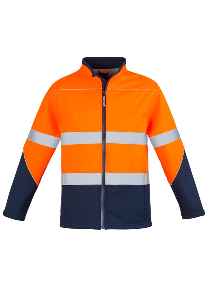 Unisex Hi Vis Softshell Jacket — Orange/Navy