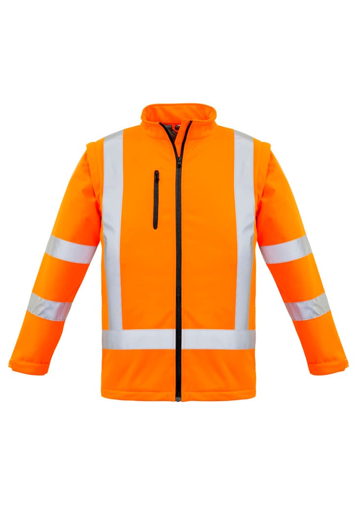 Unisex Hi Vis X Back 2 In 1 Softshell Jacket — Orange