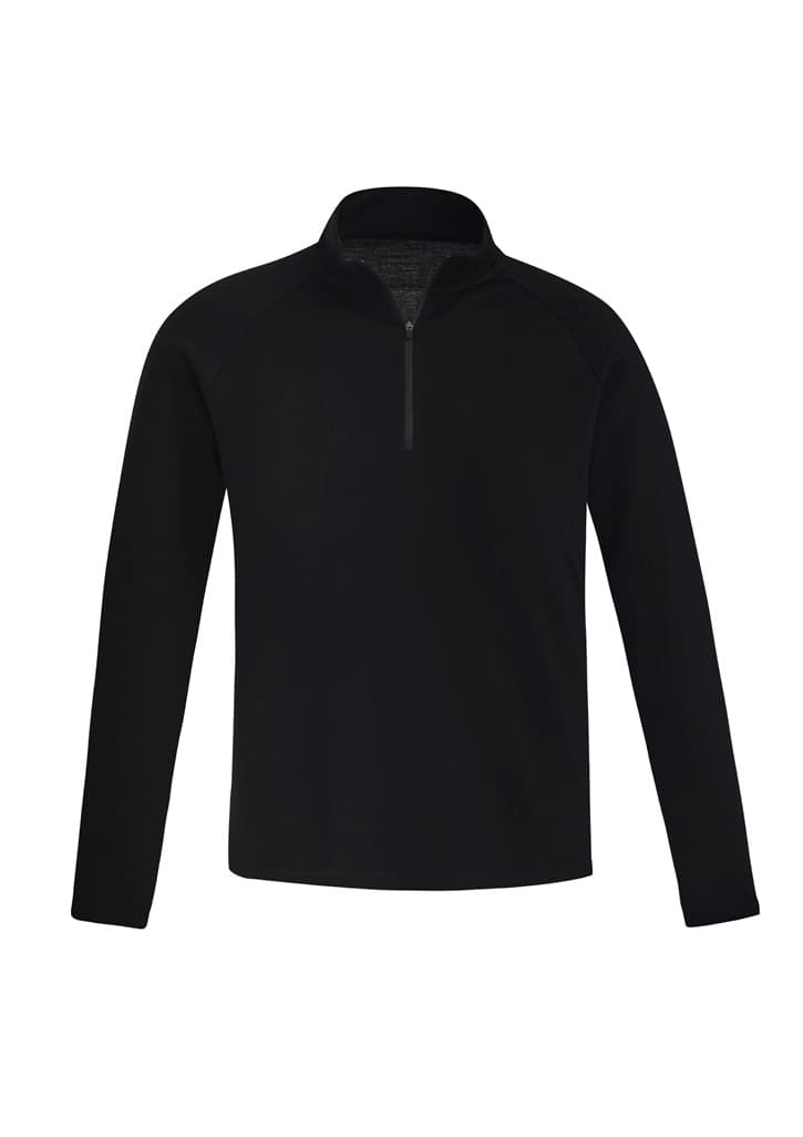 Unisex Merino Wool Mid-Layer Pullover — Black