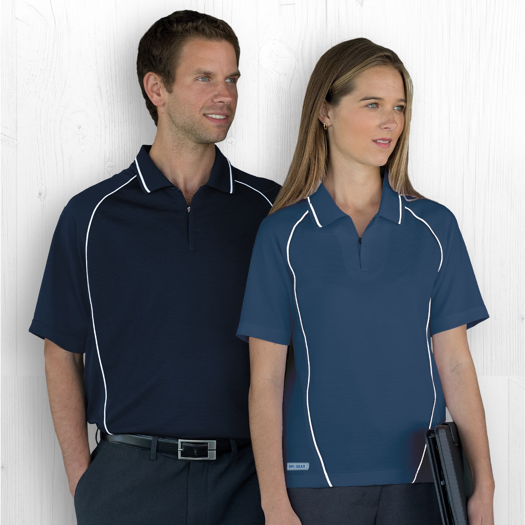 Dri Gear Piped Ottoman Instinct Polo — Black/Red