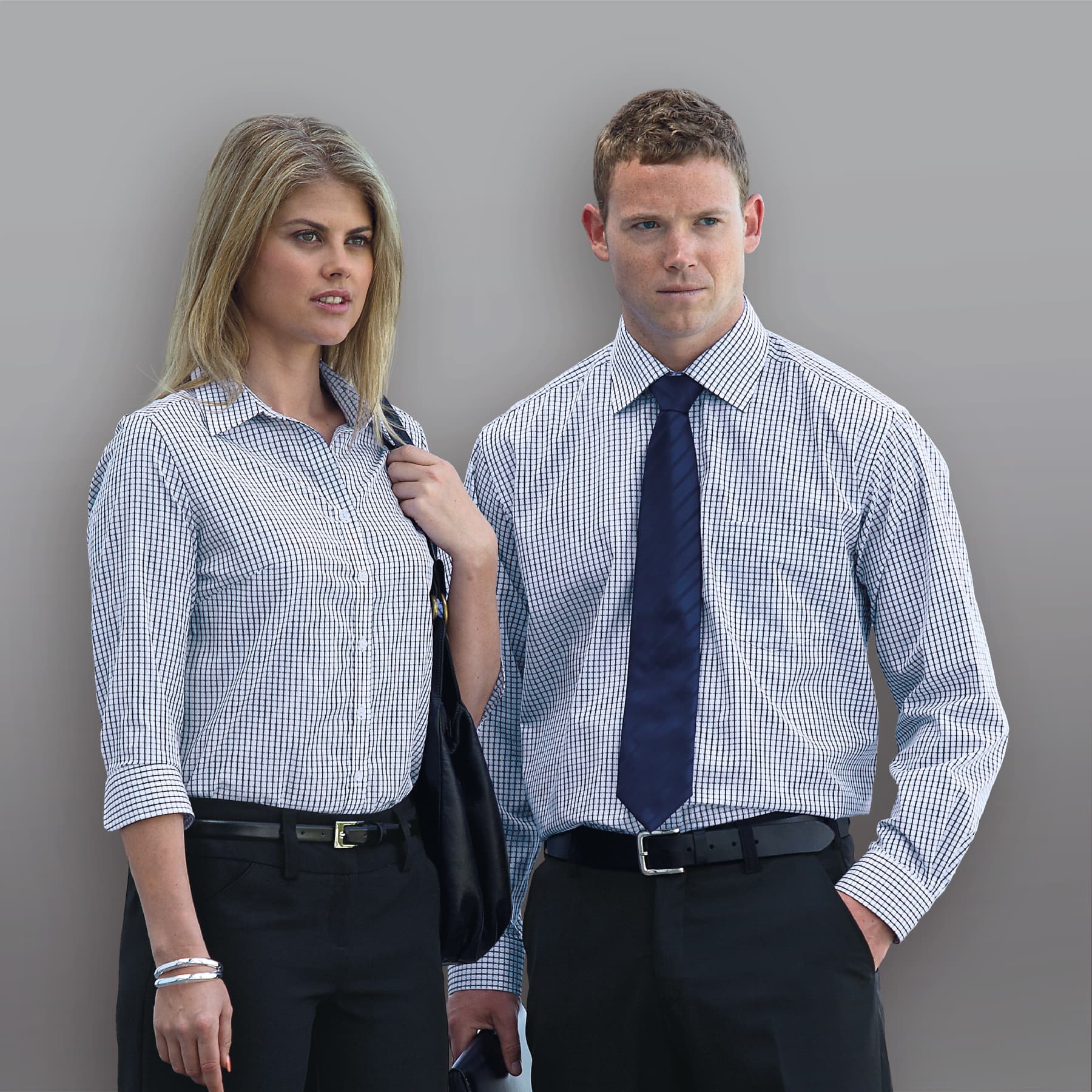 The Folio Check Shirt - Womens — White/Black