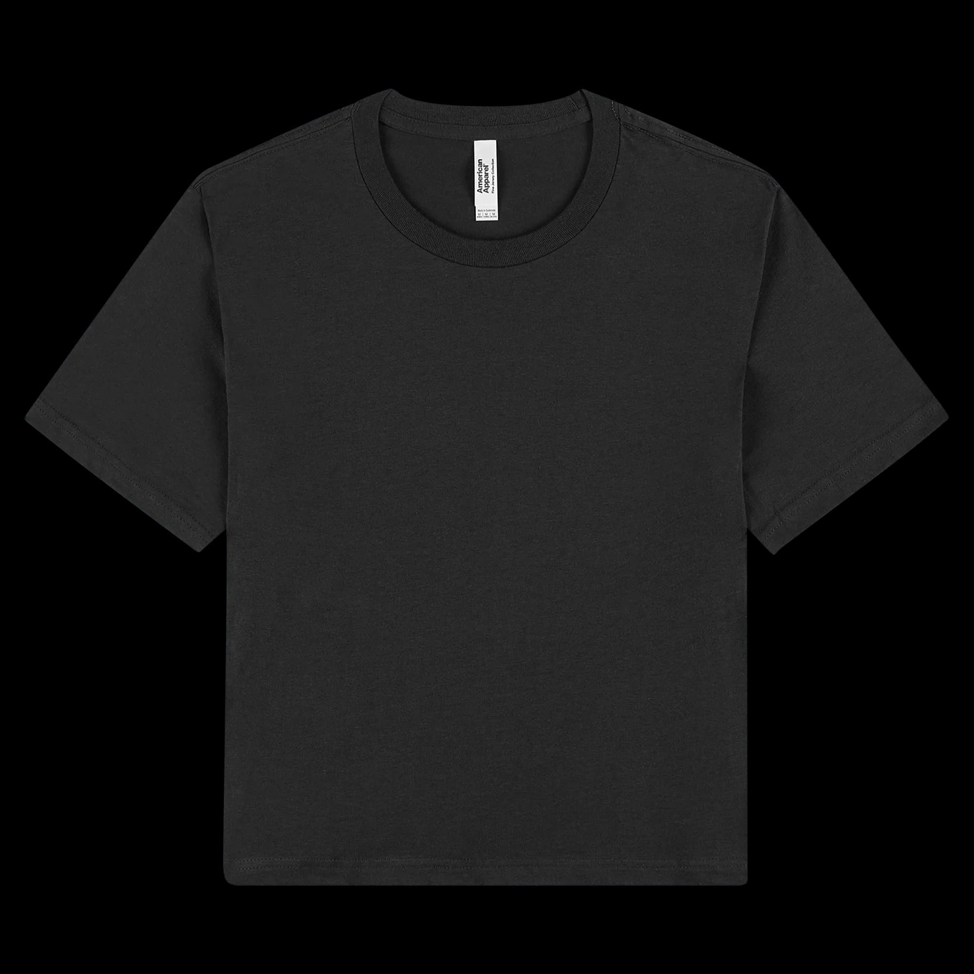 102 American Apparel Women's Fine Jersey Boxy T-Shirt — Black