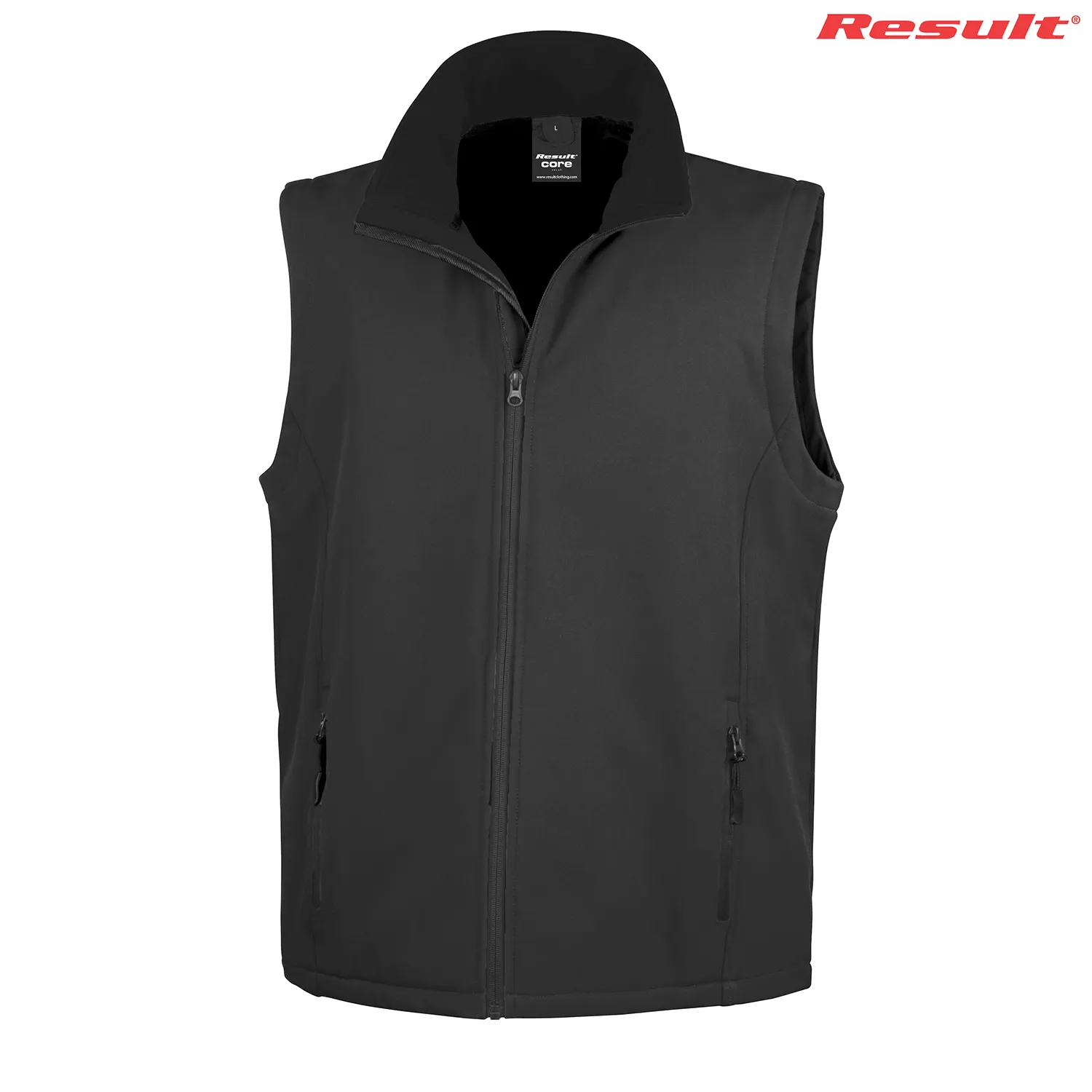 R232M Result Adult Printable Softshell Vest — Black