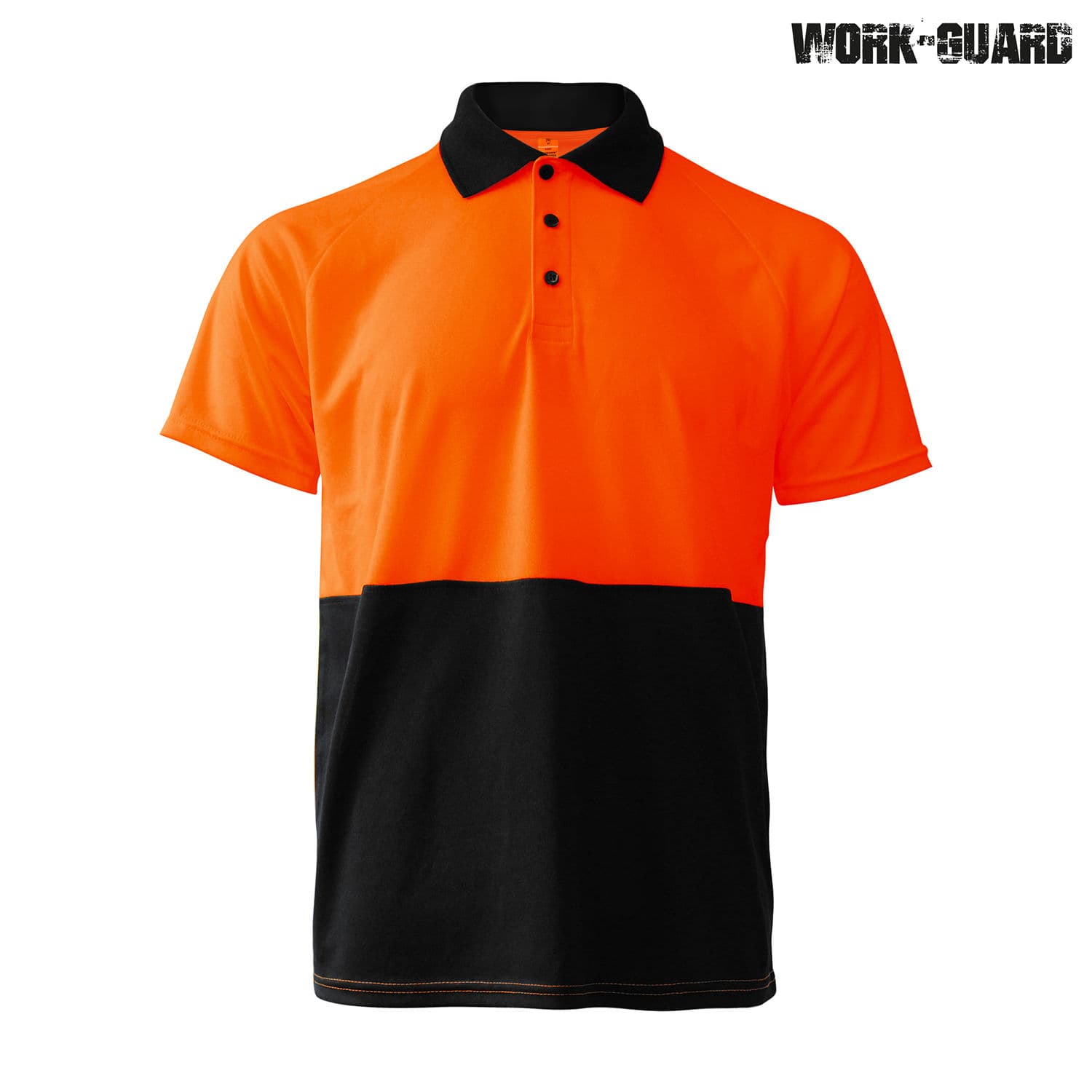 R466X Work-Guard Basic Polo — Safety Orange/Black