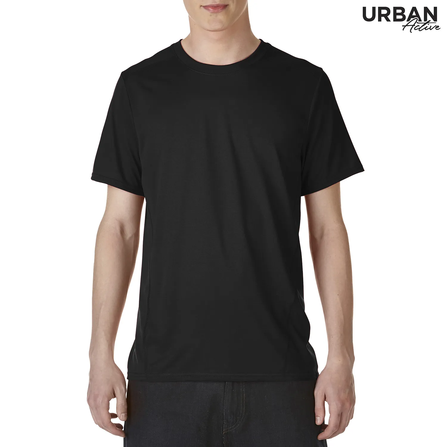 UAPT160 Urban Active Performance Adult Tech Tee — Black