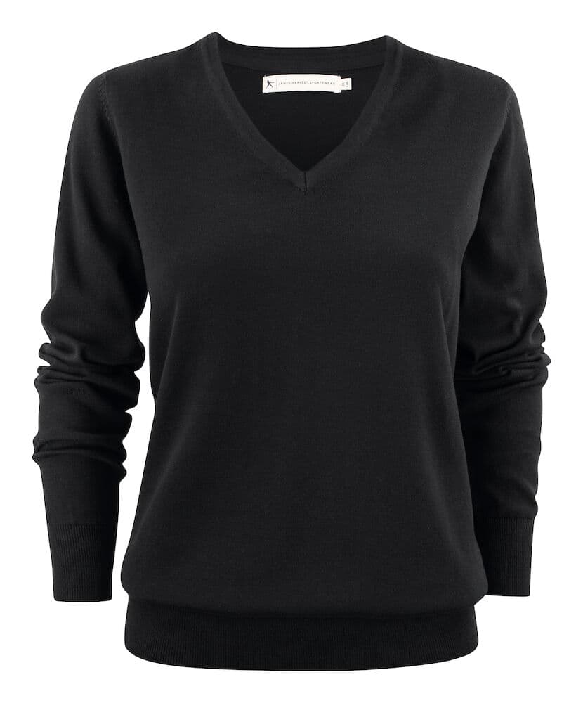 ASHLAND WOMENS V NECK SWEATER — Black