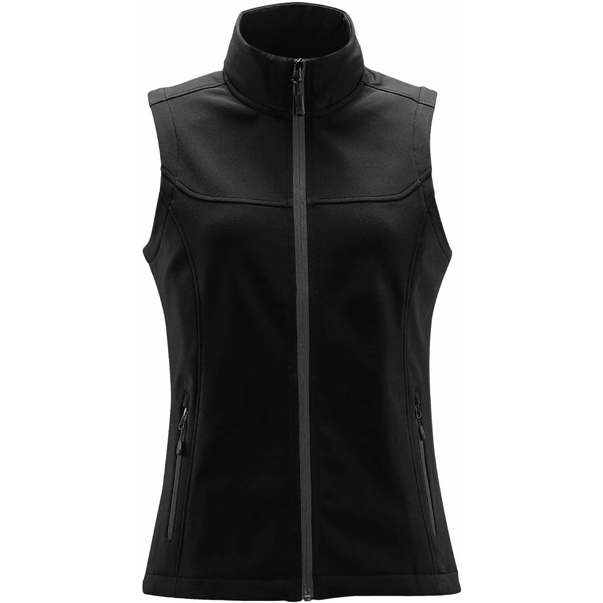WOMENS  ORBITER SOFTSHELL VEST  — Black,Dolphin
