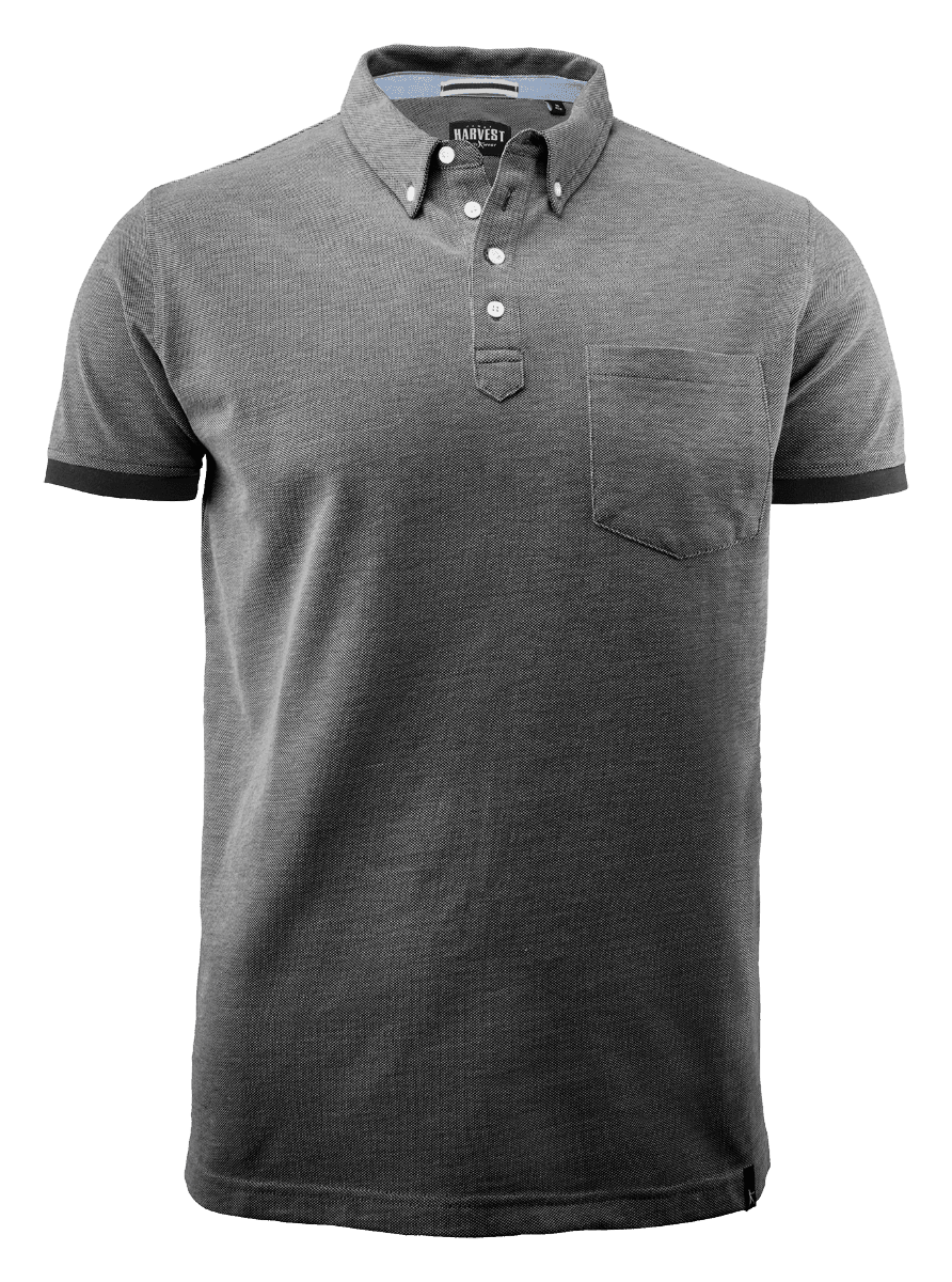 LARKFORD MENS PIQUE POLO  — Black Melange