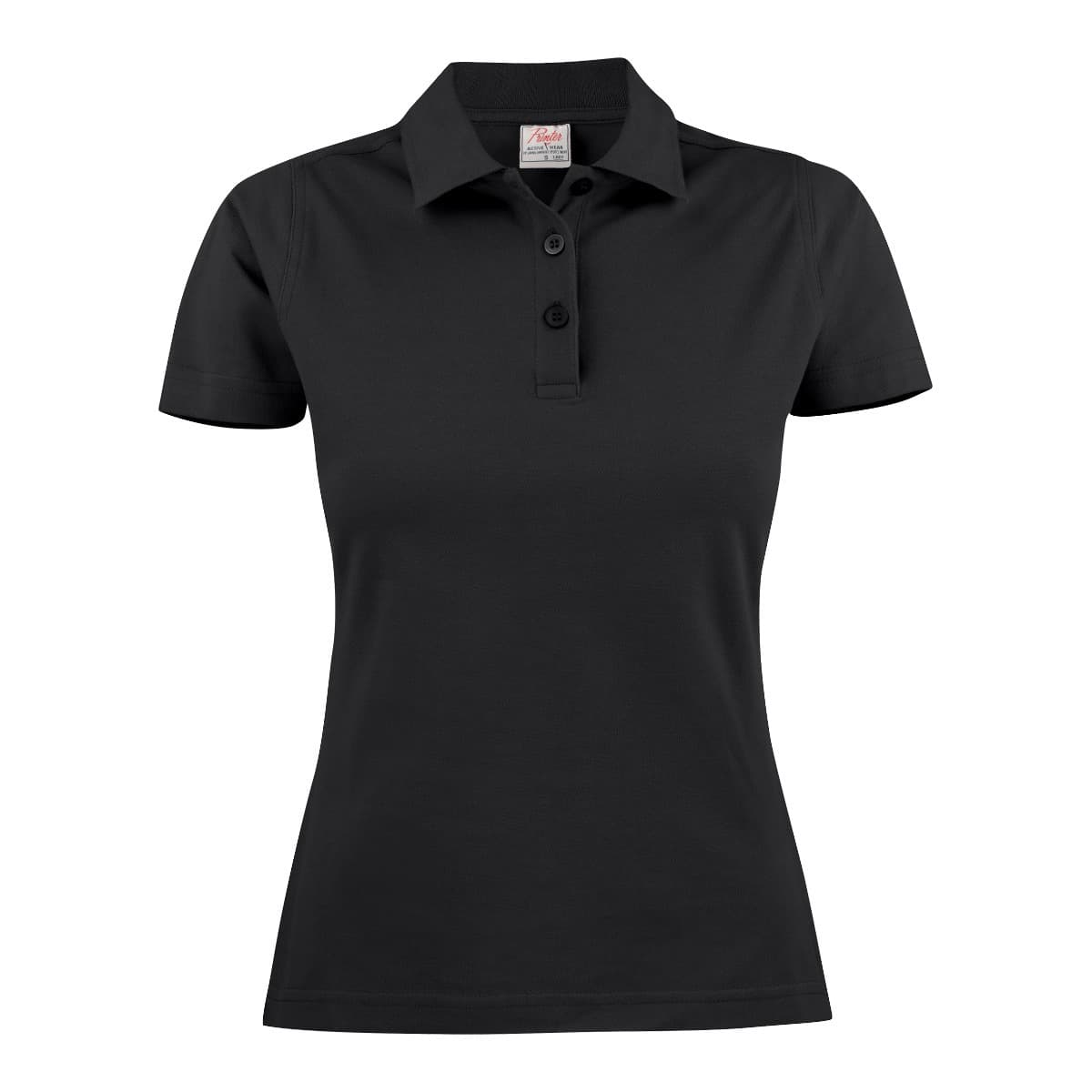 SURF LADIES PIQUE POLO SHIRT — Black