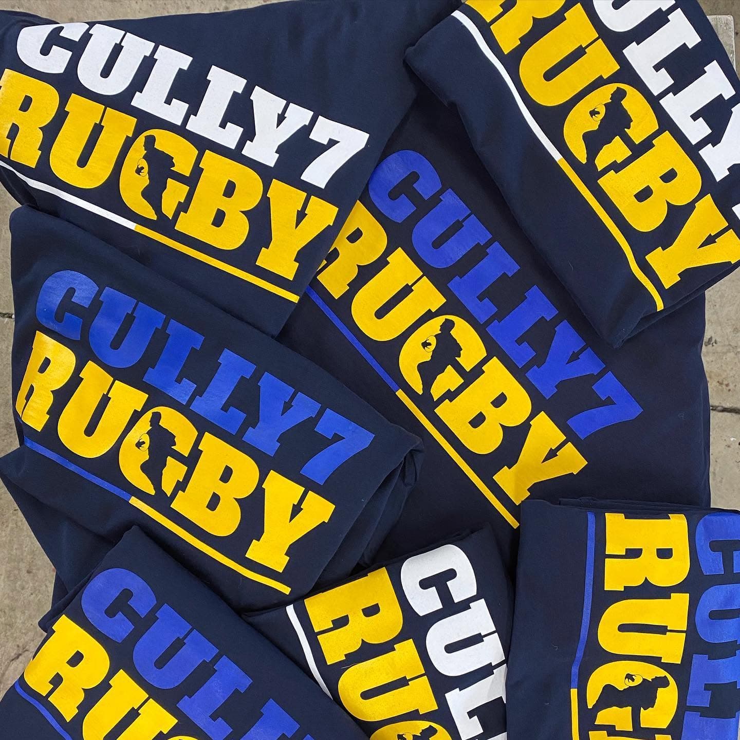 Cully7 Rugby hoodies — screen printed