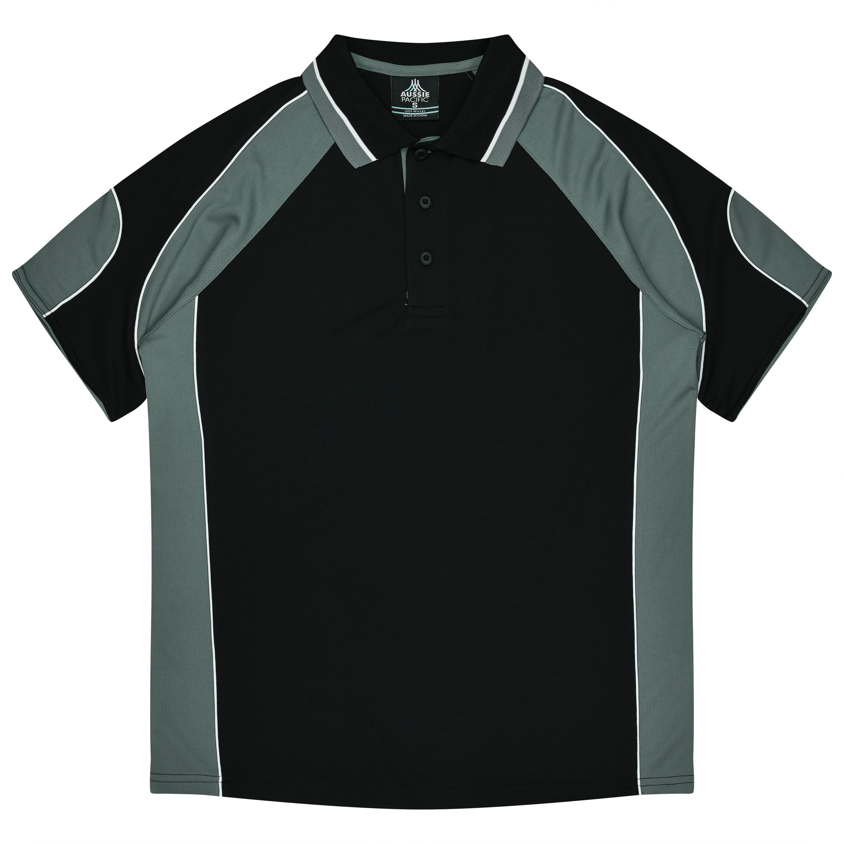 MURRAY KIDS POLOS - 3300 — BLACK/ASHE