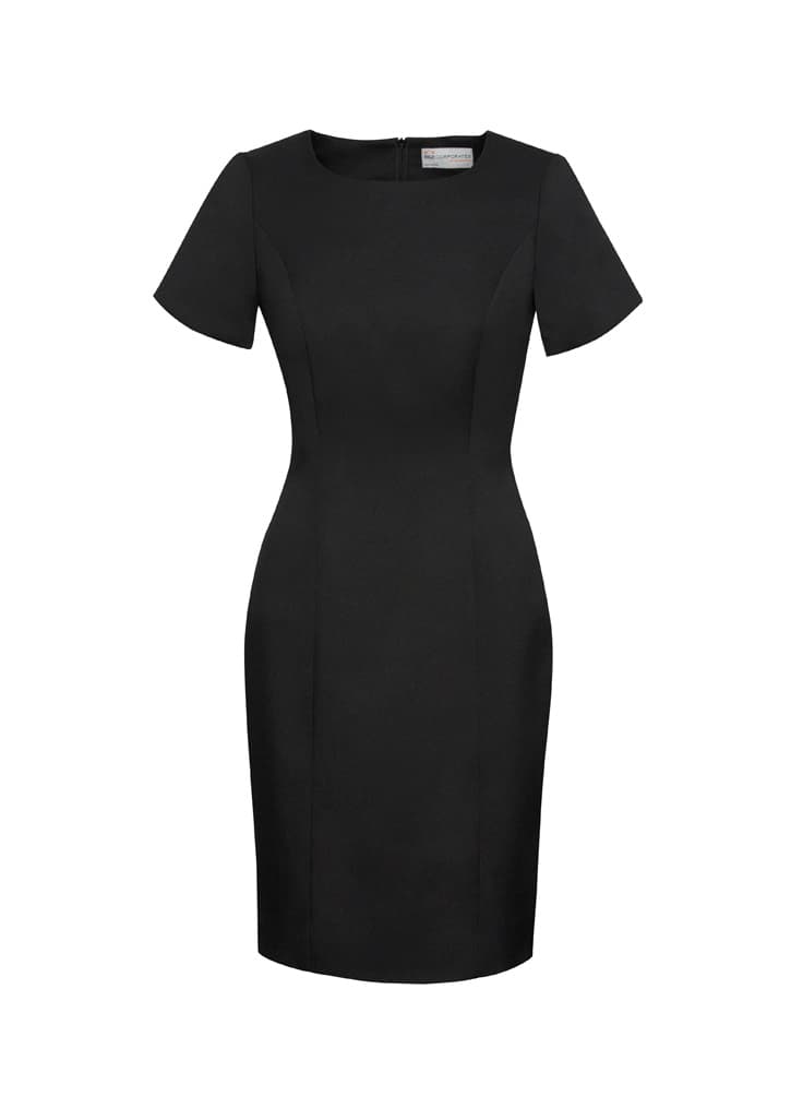 Cool Stretch Womens Short Sleeve Shift Dress — Black
