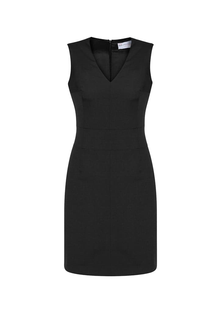 Cool Stretch Womens Sleeveless V-Neck Dress — Black