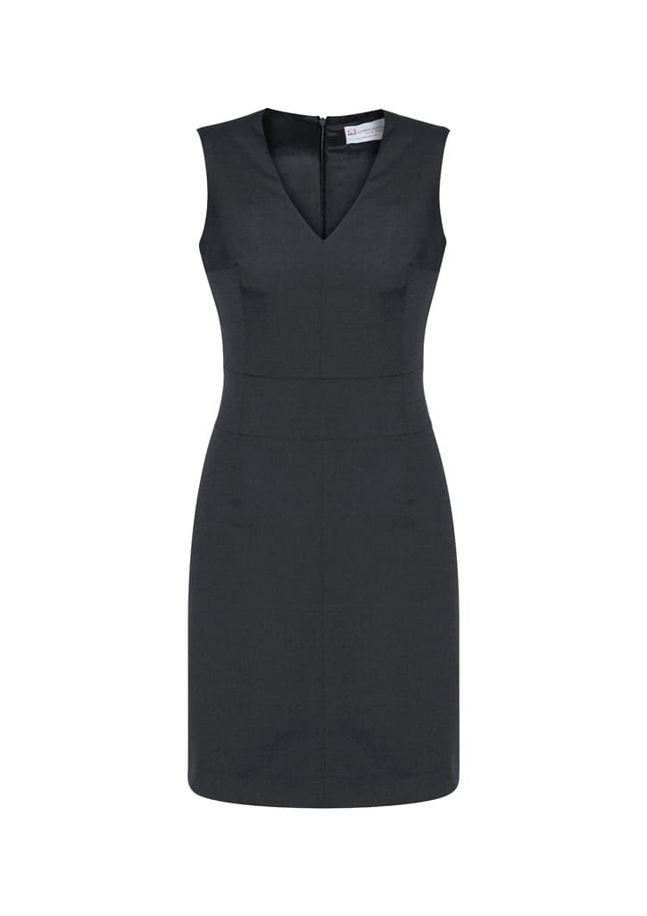 Cool Stretch Womens Sleeveless V-Neck Dress — Charcoal
