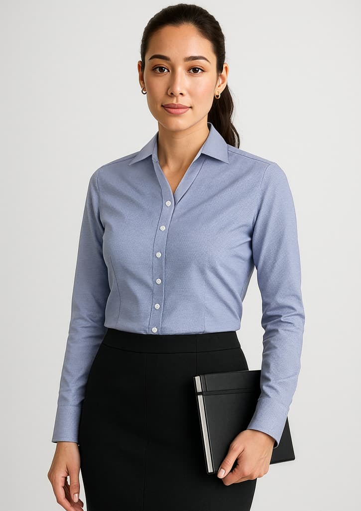Hudson Womens Long Sleeve Shirt — Patriot Blue