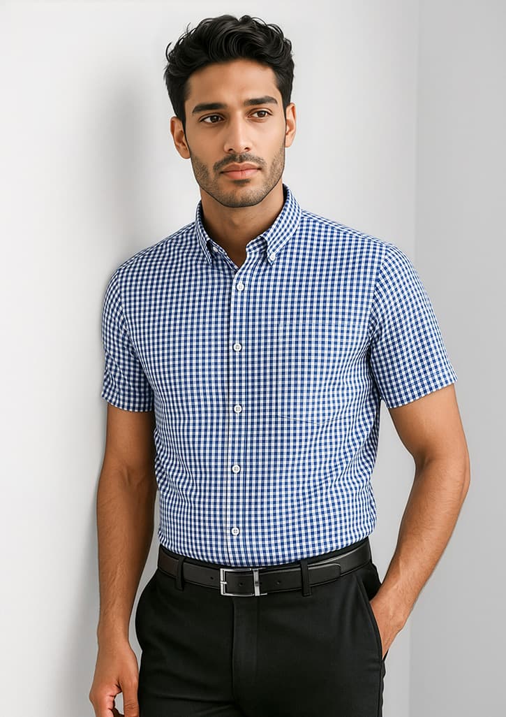 Springfield Mens Short Sleeve Shirt — French Navy