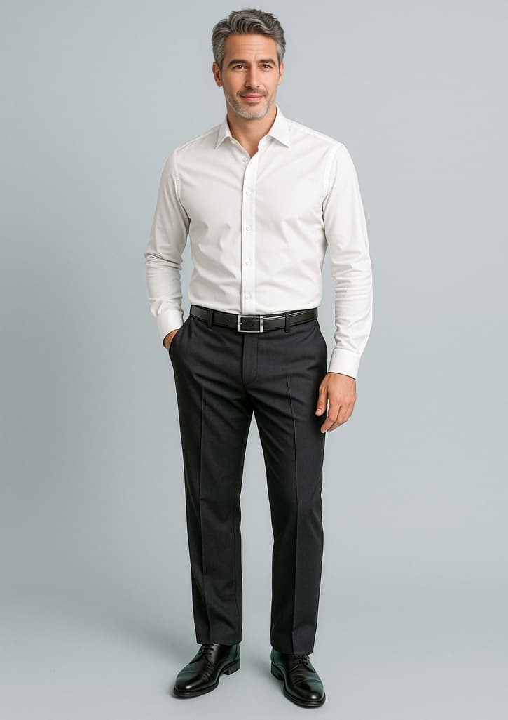 Cool Stretch Mens Adjustable Waist Pant (Regular) — Black