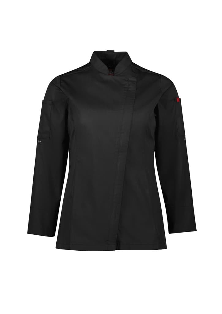 Alfresco Womens Long Sleeve Chef Jacket — Black