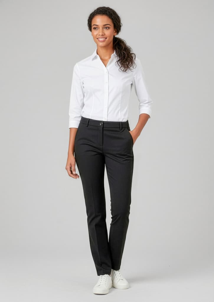 Comfort Waist Womens Straight Leg Pant — Black
