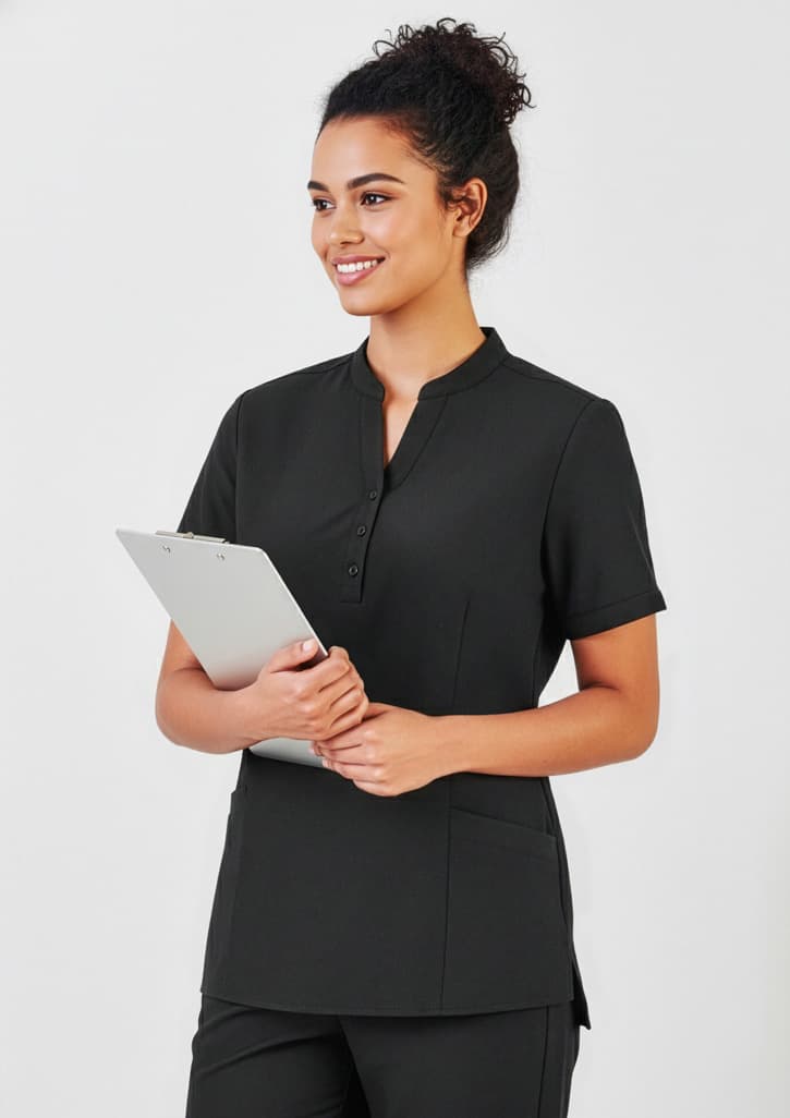 Florence Womens Plain Tunic — Black