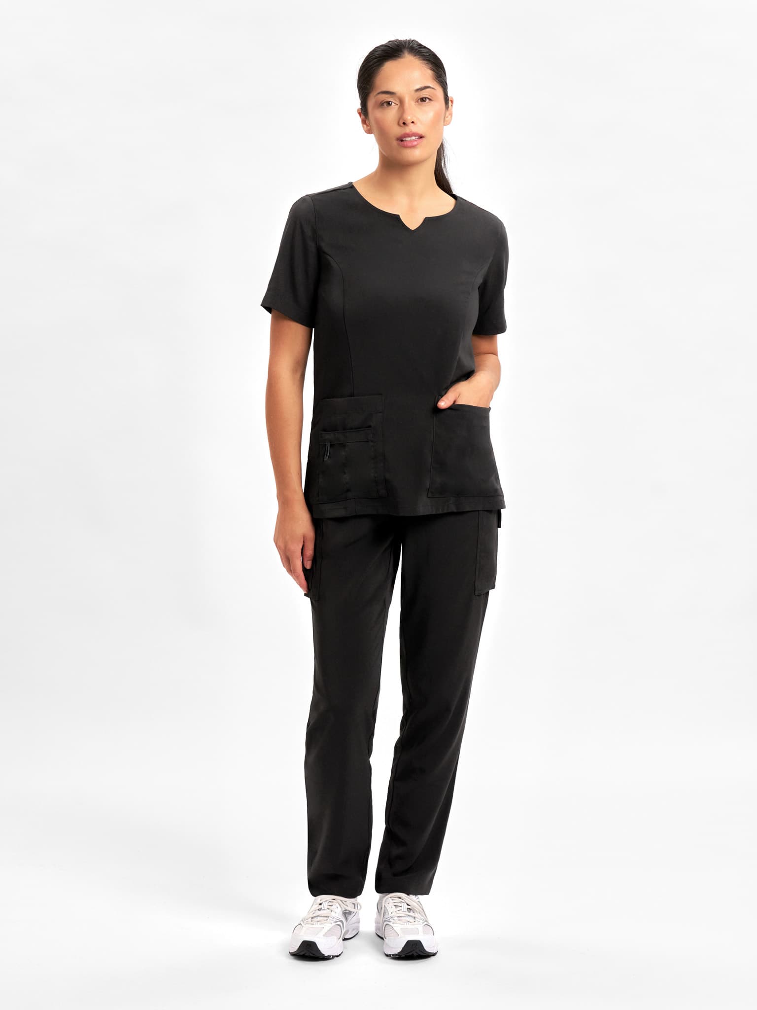 Avery Womens Slim Leg Scrub Pant — Black