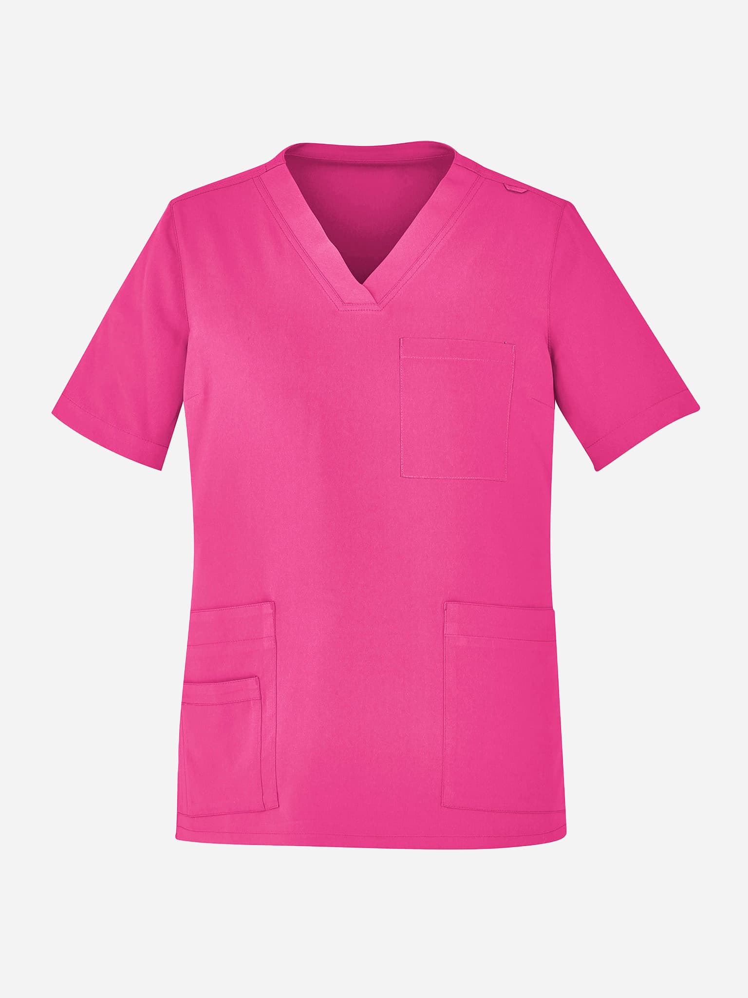 Pink Unisex V-Neck Scrub Top — Pink
