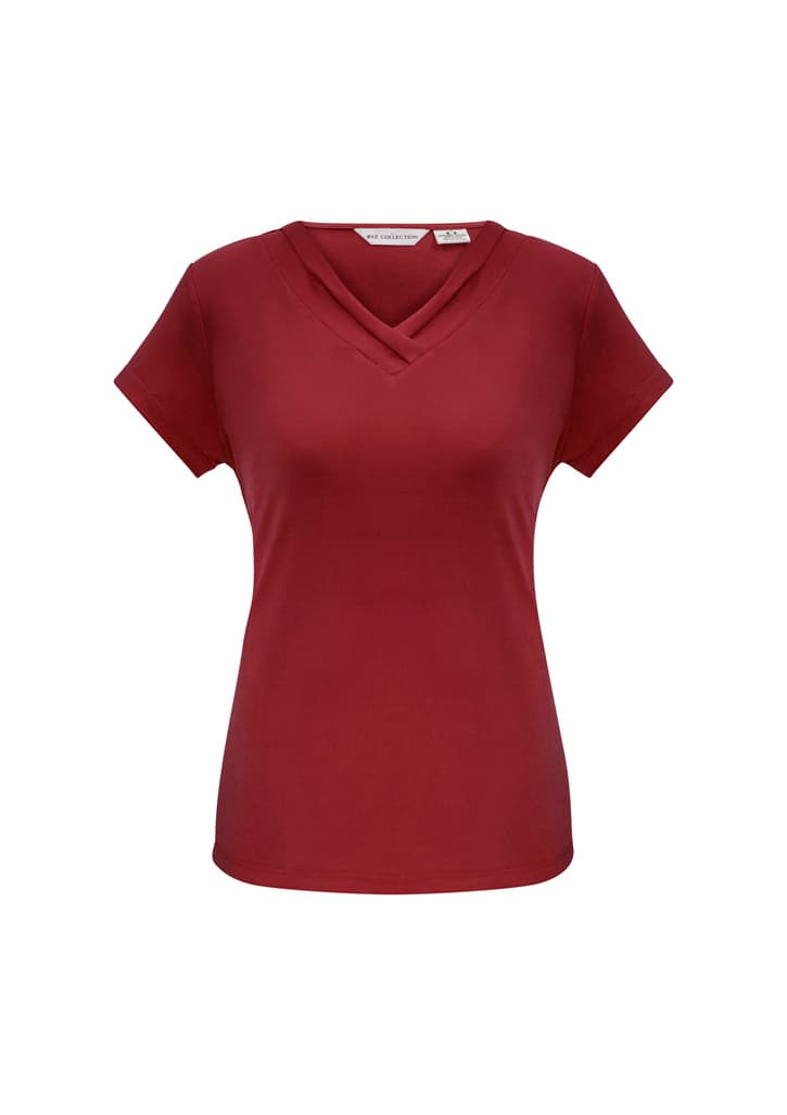Lana Womens Short Sleeve Top — Cherry
