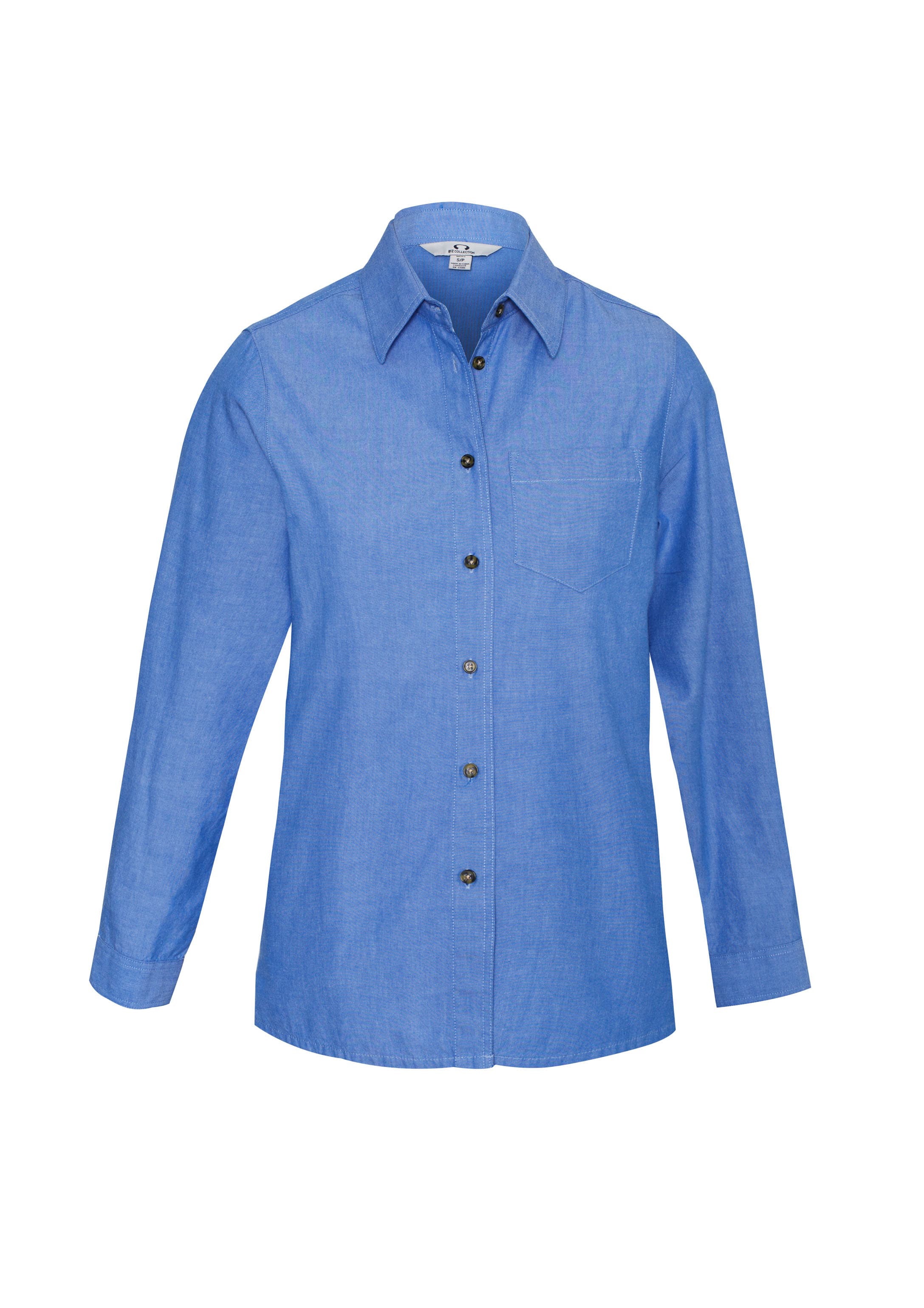 Chambray Womens Long Sleeve Shirt — Chambray Blue