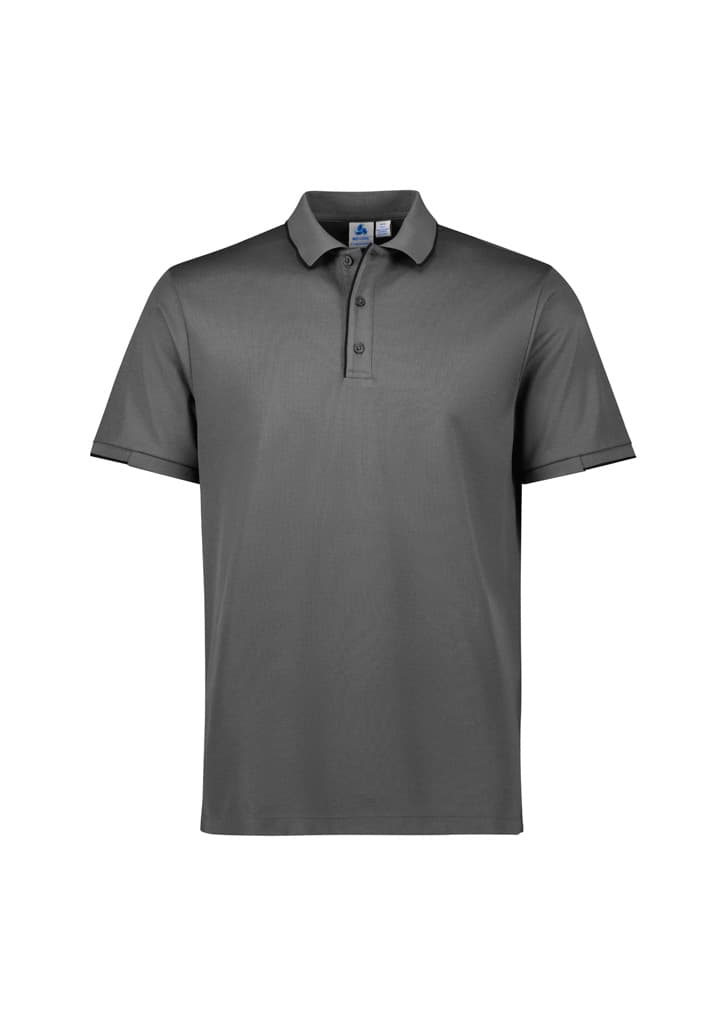 Focus Mens Short Sleeve Polo — Ash/Black