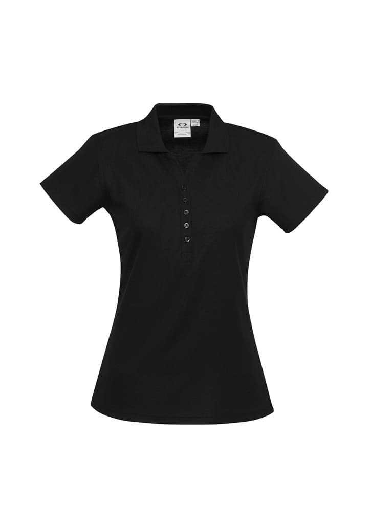 Crew Womens Short Sleeve Polo — Black