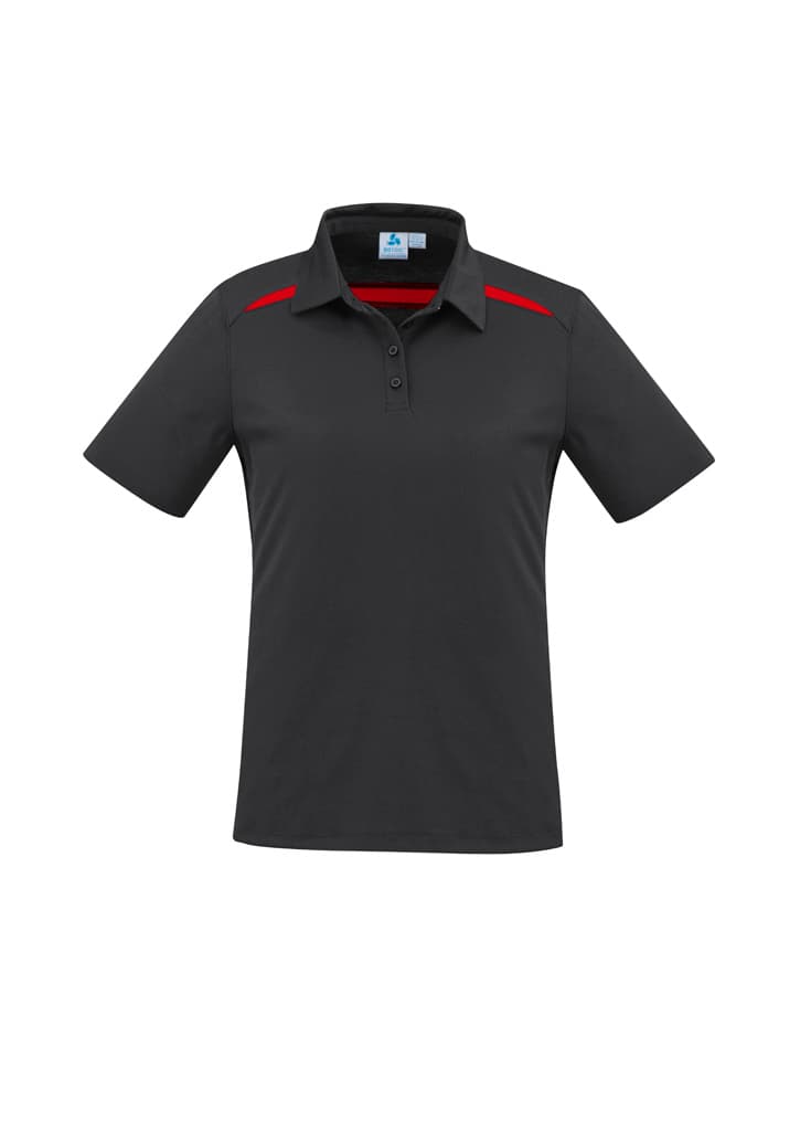 Sonar Womens Short Sleeve Polo — Black/Red