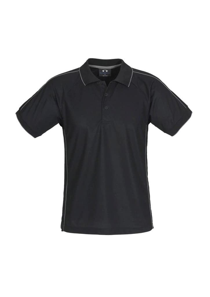 Resort Mens Short Sleeve Polo — Black/Charcoal